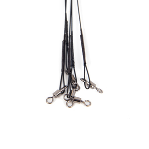 Поводок стальной NAMAZU Leader 1х7 Nylon Coated Black, d-0,24 мм, L-30см, test- 7кг (уп. 5шт.), фото 4