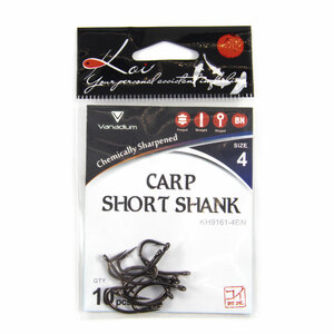 Крючок KOI "CARP SHORT SHANK ", размер 4 (INT), цвет BN, карповый (10 шт.), фото 5