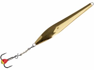 Блесна вертикальная зимняя Lucky John DOUBLE BLADE с цепочкой и тройником 45 мм GC блистер, фото 2