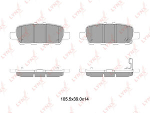 Колодки тормозные задние  LYNXauto BD-5745. Для: Nissan, Ниссан, Juke(Жук) 1.2-1.6T 10> / Teana(Тиана)(J32) 2.5-3.5 08> / Tiida(Тиида) 1.2-1.6 14> / X-Trail(Икс-Траил)(T32) 2.0 14> / Cube(Z12)., фото 2