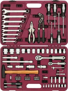 Thorvik UTS0077MP Набор инструмента универсальный 1/4", 1/2"DR с головками торцевыми MultiProf, 77 предметов, фото 1