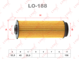 Фильтр масляный LYNXauto LO-188. Для: BMW 3(F30 / F31) 3.0 15> / 4(F32 / F33) 3.0 15> / 7(G11 / G12) 3.0-3.0D 15>, фото 1