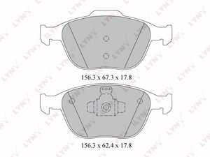 Колодки тормозные передние LYNXauto BD-3022. Для: Ford, Форд, Tourneo Connect 1.8-1.8D 02> / Transit(Транзит) Connect 1.8-1.8D 02>., фото 2