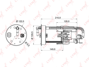 Фильтр топливный погружной LYNXauto LF-954M. Для: HONDA CR-V III 2.4 07>, фото 1