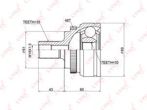 ШРУС наружный передний LYNXauto CO-3772A. Для: MERCEDES-BENZ E280-430(W210) 4WD 96-02, фото 1