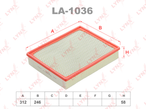 Фильтр воздушный LYNXauto LA-1036. Для: CADILLAC Escalade 6.0 00-14, фото 1