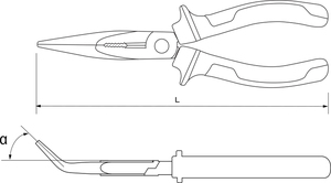 Thorvik BNP0150 Длинногубцы изогнутые 45° с двухкомпонентными рукоятками, 160 мм, фото 2