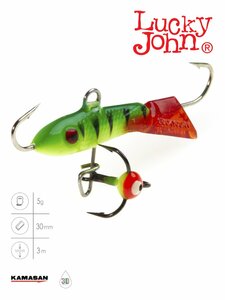 Балансир Lucky John CLASSIC 3 с тр. 30мм/36RT блистер, фото 2