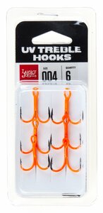 Крючки-тройники Lucky John  Orange UV LJH201 разм.004 6 шт., фото 4