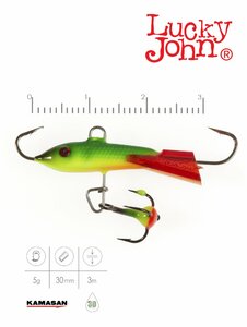 Балансир Lucky John CLASSIC 3 с тр. 30мм/26RT блистер, фото 3