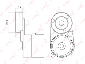 Натяжитель с роликом / приводной LYNXauto PT-3005. Для AUDI 80 2.6-2.8 91-94 / A4 2.4-2.8 95-04 / A6 2.4-2.8 94-05 / A8 2.8 94-96, SKODA Superb(3U) 2.8 01-08, VW Passat 2.8 96-05, фото 1