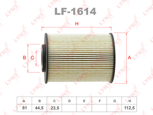 Фильтр топливный LYNXauto LF-1614. Для: FORD Mondeo 2.0D IV 07-14, VOLVO C30 06-12 / S40 II 2.0D-2.4D 06-12 / S60 II 2.0D-2.4D 10> / S80 II 2.0D-2.4D 08> / XC60 2.0D-2.4D 08> / XC70 II 2.0D-2.4D 07>, фото 1