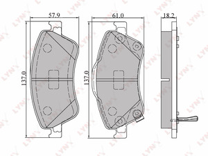 Колодки тормозные передние LYNXauto BD-7546. Для: TOYOTA Auris(BOS) 1.4-1.6 07> / Corolla(BOS) 1.4D 06>, фото 1