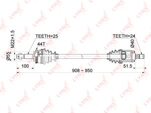 Привод в сборе R LYNXauto CD-1098A. Для: NISSAN Almera(N16) 1.5 02-06, фото 1