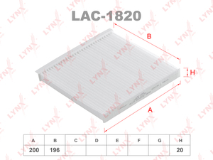 Фильтр салонный LYNXauto LAC-1820. Для CHANGAN Alsvin 18>, фото 1