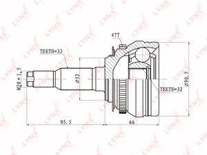 ШРУС наружный LYNXauto CO-1839A. Для: DAEWOO Nubira 1.6 99-01/Tacuma 2.0 00-01, фото 1