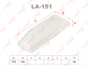 Фильтр воздушный LYNXauto LA-151. Для: TOYOTA Estima/Lucida/Emina 2.4 00-06/Rav 4 2.0D 00-05, фото 1