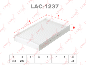 Фильтр салонный LYNXauto LAC-1237. Для: MERCEDES-BENZ VIANO(W639) 03-, Vito II(W639) 03 -, фото 1