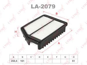 Фильтр воздушный LYNXauto LA-2079. Для: HYUNDAI Elantra 1.6 11> / i30 1.4-1.6 11>, KIA Ceed 1.4-1.6 12>, фото 1