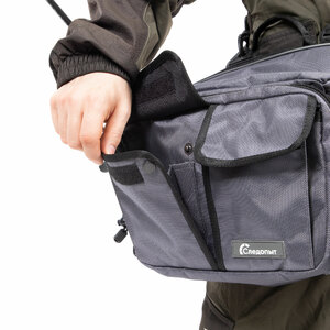 Сумка рыболовная СЛЕДОПЫТ Fishing Hip Bag T2, 27х23х17 см, цв. серый, фото 11