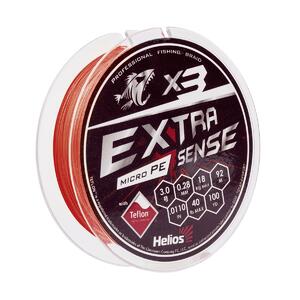 Шнур Extrasense X3 PE Red 92m 3.0/40LB 0.28mm (HS-ES-X3-3/40LB) Helios, фото 2