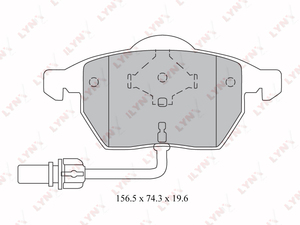 Колодки тормозные передние  LYNXauto BD-1216. Для: Audi, Ауди A4 1.8-2.8 99-04/A6 1.8-2.8 04>, Ford, Форд, Galaxy(Гэлакси) 1.9TD 00>, Skoda, Шкода, Superb(Суперб) >08, VW, Фольксваген, Passat(Пассат), фото 2