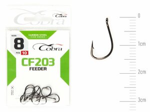 Крючки Cobra FEEDER SPECIALIST сер. CF203 разм. 008 10шт., фото 2