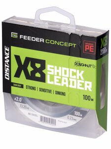 Шок-лидер плетёный Feeder Concept Distance х8 SHOCK LEADER Dark Gray 100/023, фото 2