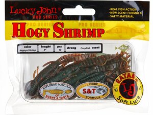 Виброхвосты съедобные LJ Pro Series HOGY SHRIMP 3.0in (07.60)/085 10шт., фото 4