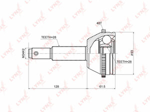 ШРУС наружный LYNXauto CO-3668A. Для: FORD Transit 2.2D 06>, фото 1