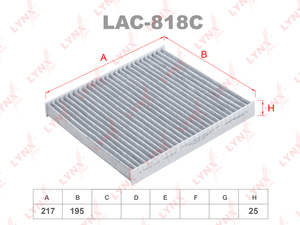 Фильтр салонный угольный LYNXauto LAC-818C. Для: CHRYSLER Sebring 07-10, DODGE Avenger 07> / Caliber 06> / Journey 09>, JEEP Compass/Patriot 06>, фото 1