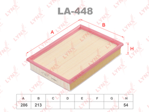 Фильтр воздушный LYNXauto LA-448. Для: VOLVO 740/760 2.0-2.8 85> / 940/960 2.0-3.0 90> / S90 2.5-3.0 96>, фото 1