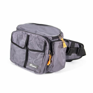 Сумка рыболовная СЛЕДОПЫТ Fishing Hip Bag T2, 27х23х17 см, цв. серый, фото 2