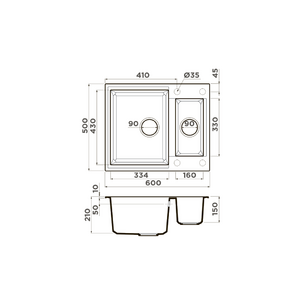 Кухонная мойка Omoikiri Sakaime 60-2-DC Tetogranit/темный шоколад, фото 2