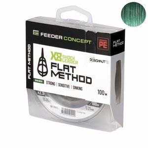 Шок-лидер плетёный Feeder Concept Flat Method х8 SHOCK LEADER Dark Green 100/025, фото 2