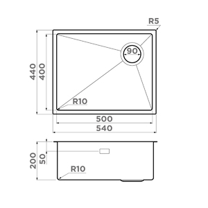 Кухонная мойка Omoikiri Taki 54-U/IF-GB Side SF нерж.сталь/графит, фото 2