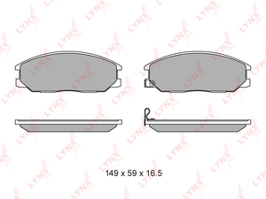 Колодки тормозные передние  LYNXauto BD-3614. Для: Hyundai, Хендай Santa-Fe 01-06, SSANGYONG Actyon/Kyron 05>. Длина, мм 149. Высота, мм 59. Толщина, мм 16,5., фото 2