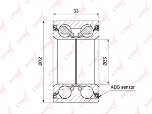 Подшипник ступицы передний с ABS (33x35x72) LYNXauto WB-1287. Для: OPEL Corsa D / E 1.0-1.4 09>, FIAT Brava 1.2-1.6 96-01 / Punto 1.2-1.9D 99>, ALFA ROMEO Mito 0.9-1.4 11>, фото 1