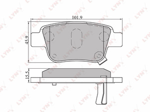 Колодки тормозные задние LYNXauto BD-7539. Для: Toyota, Тойота, Avensis(Авенсис)(T25) 1.6-2.4 03-08/Corolla(Корола) Verso 1.6-2.2D 04>., фото 2