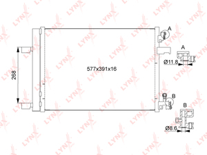 Радиатор кондиционера с осушителем MT LYNXauto RC-0088. Для: CHEVROLET Шевроле Cruze(Круз) 1.4-1.8 09> / Orlando 1.4-1.8 11>, OPEL Опель Astra(Астра) J 1.4-1.8 09>, фото 1