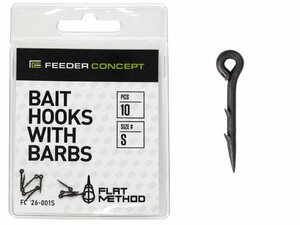Шипы для бойлов/приманок Feeder Concept Flat Method BAIT HOOKS WITH BARBS р,001S 10шт., фото 2