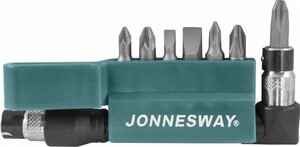 JONNESWAY S08H208S Комплект вставок-бит 1/4"DR, SL4,7, PH1,2,3, PZ1,2, c Г-образным приводом, 8 предметов, фото 1