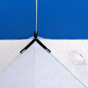 Палатка зимняя куб СЛЕДОПЫТ 1,8 х1,8 м, Oxford 210D PU 1000, S по полу 3,2 кв.м, цвет синий/белый с принтом, фото 7