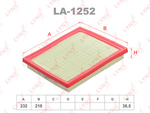 Фильтр воздушный LYNXauto LA-1252. Для: SUBARU Impreza 1.6 16>, фото 1