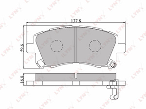 Колодки тормозные передние LYNXauto BD-7104. Для: SUBARU СУБАРУ Impreza(Импреза) 2.0 96-00/2.0 00-02/Legacy(Легаси) 2.5 96-98/2.0-2.5 00-03/Forester(Форестер) >02/Outback(BH) 00>, фото 1