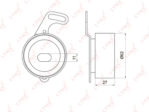 Ролик натяжной / ГРМ LYNXauto PB-1021. Для: HONDA Accord 2.0-2.3 90-03 / Prelude 2.0-2.3 92-00 / Shuttle 2.2-2.3 94-04, фото 1