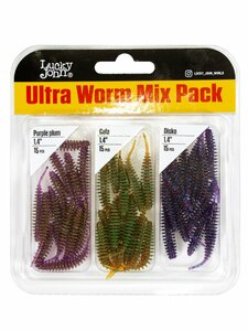 Слаги съедобные искусственные LJ Pro Series ULTRA WORM 1,4in (03.50)/MIX1 45шт., фото 2