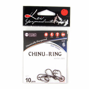 Крючок KOI "CHINU-RING", размер 6 (INT)/3 (AS), цвет BN (10 шт.), фото 5