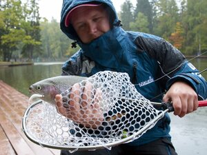 Подсачек разборный LJ Area Trout Game 115х35х45см силиконовый, фото 6