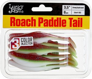 Виброхвосты съедоб. искусст. LJ Pro Series ROACH PADDLE TAIL 3.5in (08.89)/G03 6шт., фото 4